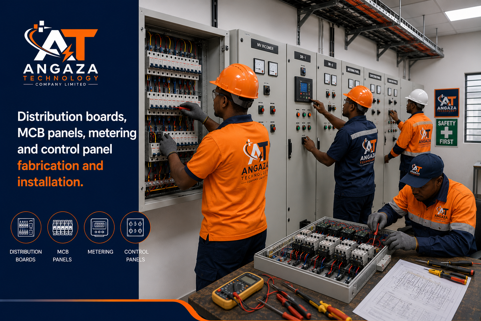 Angaza Technology – DB and Panel Works professional installation and service in Tanzania
