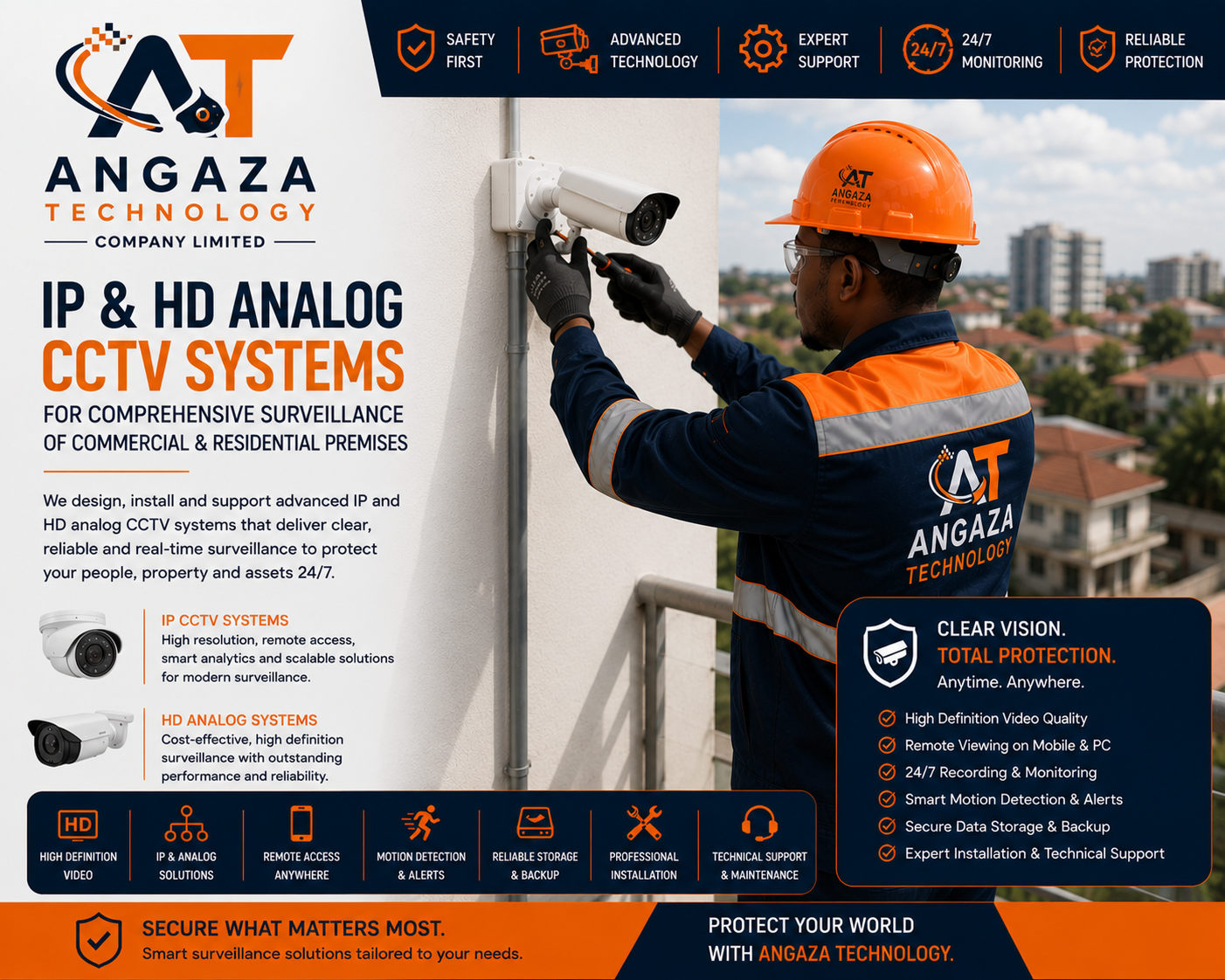 Angaza Technology – CCTV Camera Systems professional installation and service in Tanzania