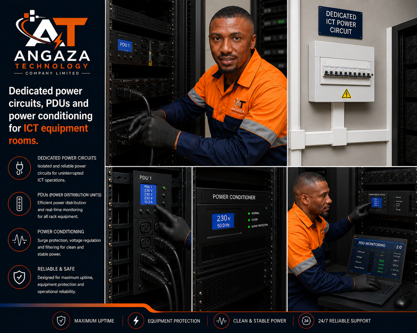 Angaza Technology – ICT Power Infrastructure professional installation and service in Tanzania