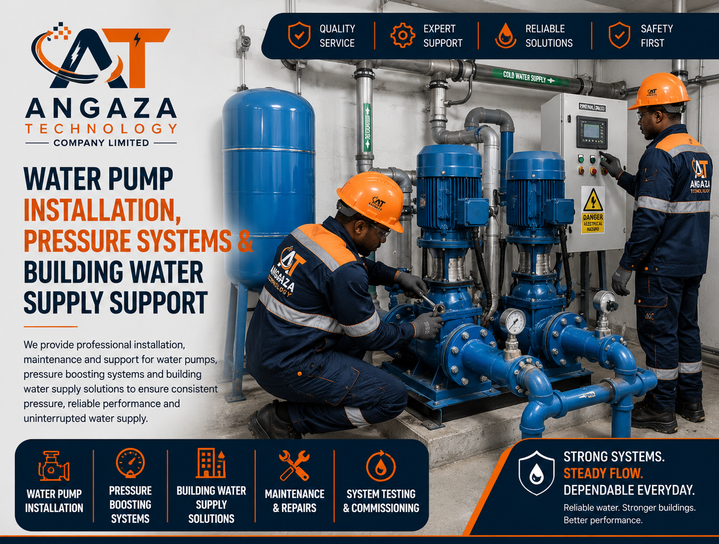 Angaza Technology – Pump System Support professional installation and service in Tanzania
