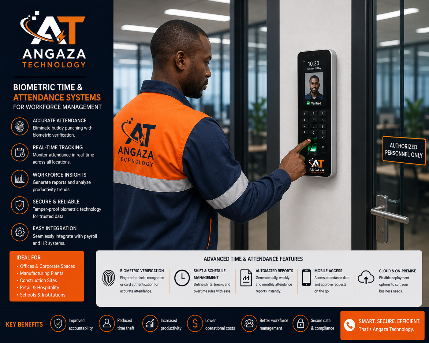 Angaza Technology – Time Attendance Systems professional installation and service in Tanzania